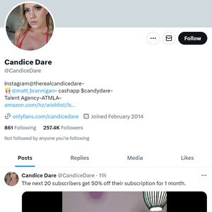 Candice Dare Twitter & 1002+ Twitter Porn Accounts Like twitter ...