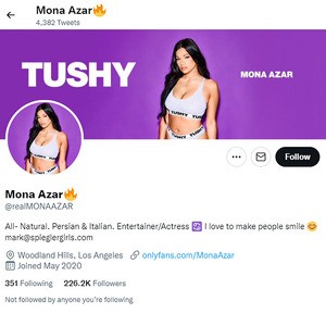 Mona Azar & 984+ Twitter Porn Accounts Like twitter.comrealmonaazar