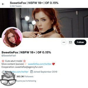 Sweetie Fox twitter - twitter.comsweetiefox1