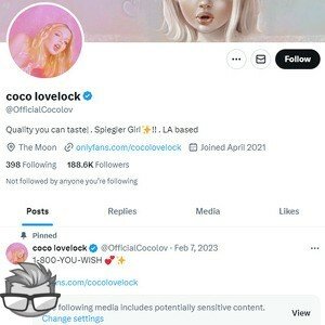 Coco Lovelock Twitter - twitter.comOfficialCocolov