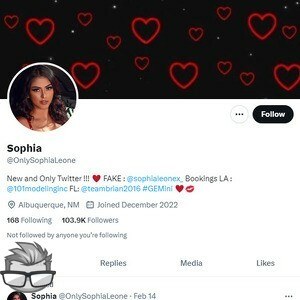 Sophia Leone Twitter - twitter.comonlysophialeone