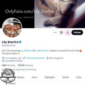 Lily Starfire Twitter - twitter.comlilystarfirex