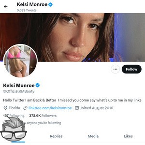 Kelsi Monroe Twitter - twitter.comofficialkmbooty