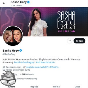 Sasha Grey Twitter - twitter.comSashaGrey