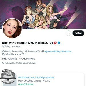 Nickey Huntsman Twitter - twitter.comnickeyhuntsman