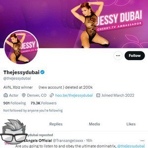 Jessy Dubai Twitter (TS) - twitter.comthejessydubai