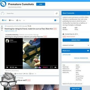 Premature Cumshots - reddit.comrprematurecumshots