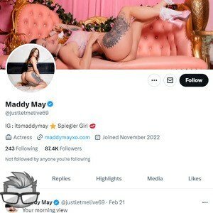 Maddy May Twitter - twitter.comjustletmelive69