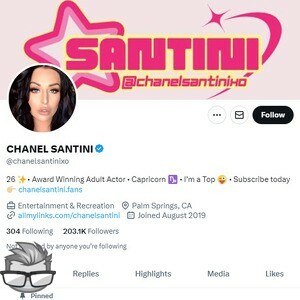 Chanel Santini Twitter (TS) - twitter.comchanelsantinixo