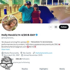 Holly Hendrix Twitter